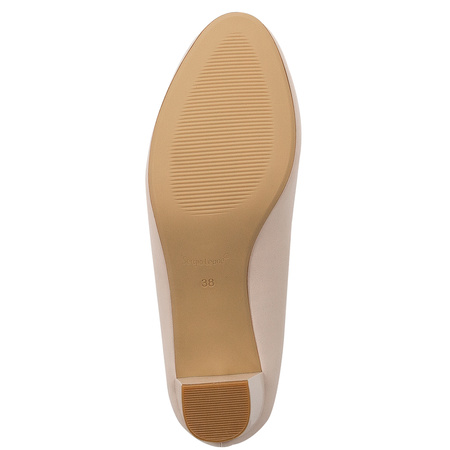 Sergio Leone Czółenka Damskie PB177 Beżowe Perła