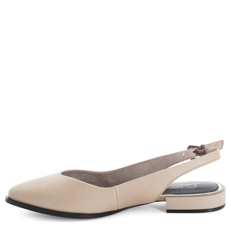 Marco Tozzi Leather Slingback Shoes with Almond Toe Taupe 2-29408-42341TAU