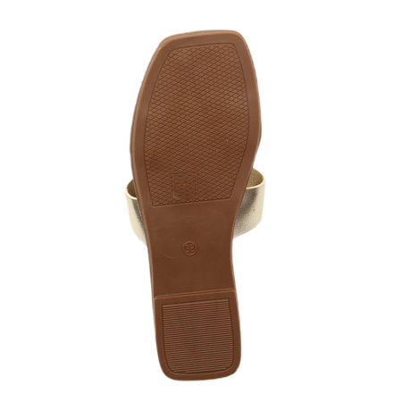 Sergio Leone Women's gold flip-flops