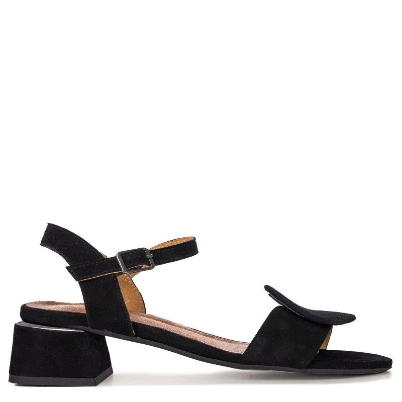 Maciejka Suede Ornamental Sandals Black 5198A-01/00-5
