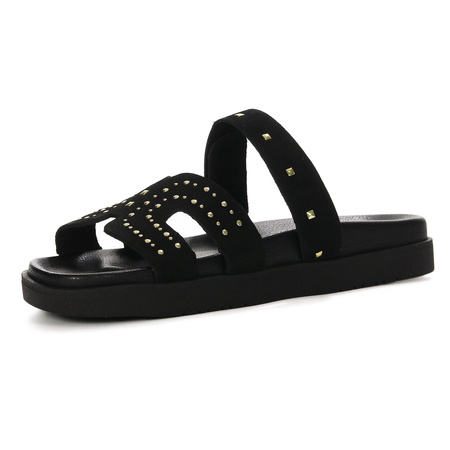 Yokono Women's Leather Flip Flops Negro