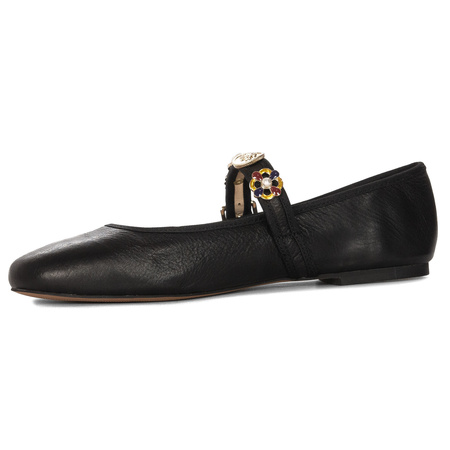 Inuovo Women's Leather Ballerinas Black