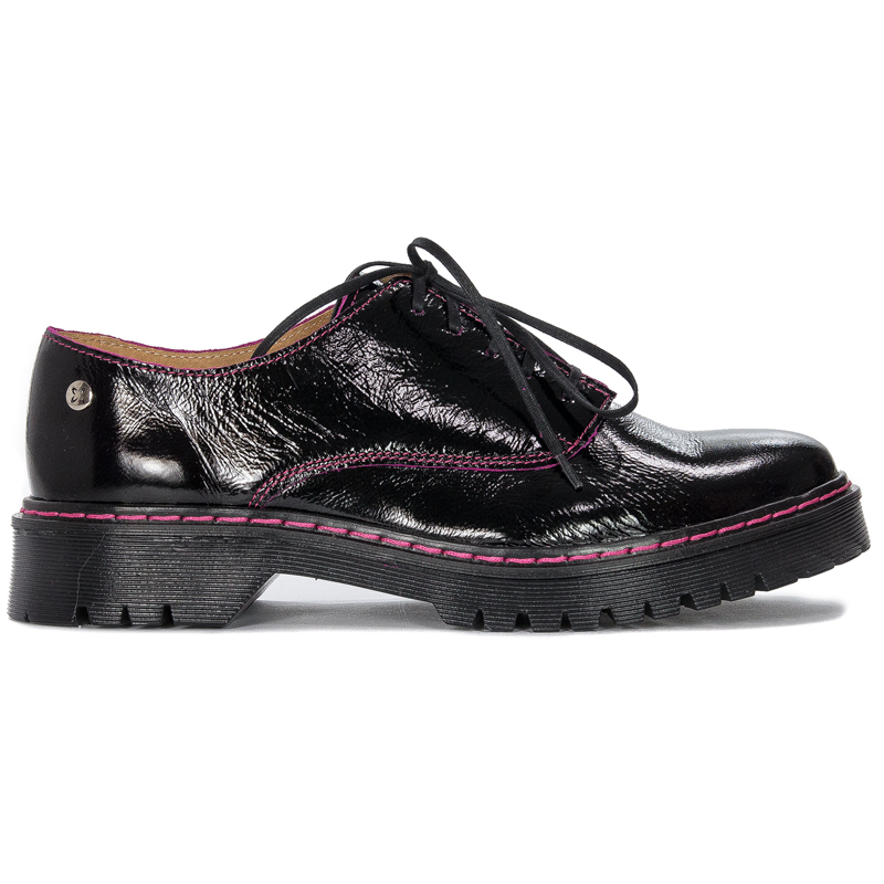 Maciejka 04087-50/00-5 Black+Fuchsia Flat Shoes