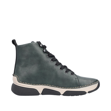 Rieker Warm-Lined Lace-Up Ankle Boots with Side Zip Blue 45920-54-BLUE