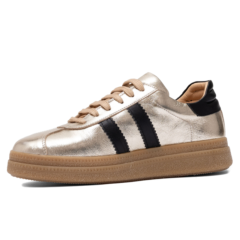 Boccato Leather Sneakers Platform Gold 050-71317-GOLD