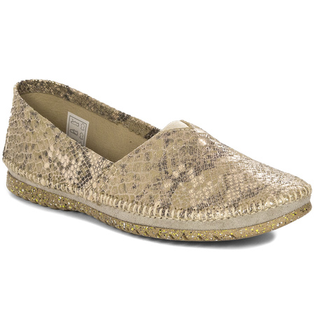 Maciejka Women's Leather Half-Shoes Beige Gold