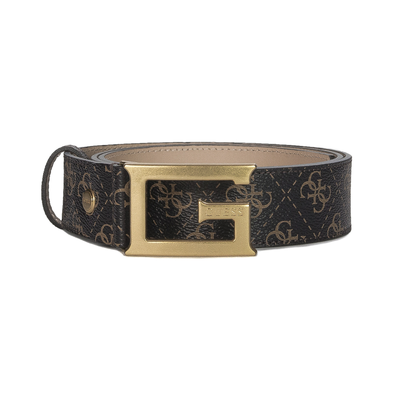 Guess Pasek damski Brown Logo BNL brązowy