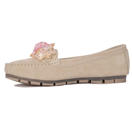 Filippo Women's Moccasins Leather Nubuck Beige