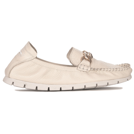 Venezia Women's moccasins shoes leather ecru