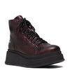 Maciejka Leather Combat Boots on Platform Metallic Purple 06309-42/00-8