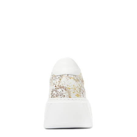 Maciejka Leather Sneakers Platform White-Gold 06891-11/00-8
