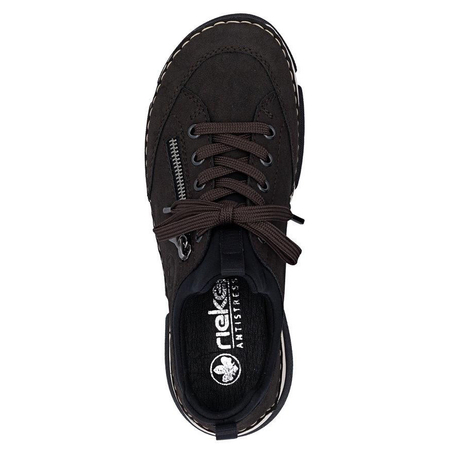 Rieker Comfortable Casual Women's Sneakers Low Shoes With Zipper Brown 45973-25-BRO