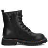 Filippo Leather Lace-Up Ankle Boots With Rainbow Piping Black DBT7428-25-BK