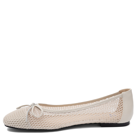 Maciejka Women's Mesh Leather Ballet Flats Beige K7512-04/00-1