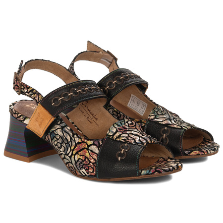 Maciejka Women's Heeled Leather Sandals Black