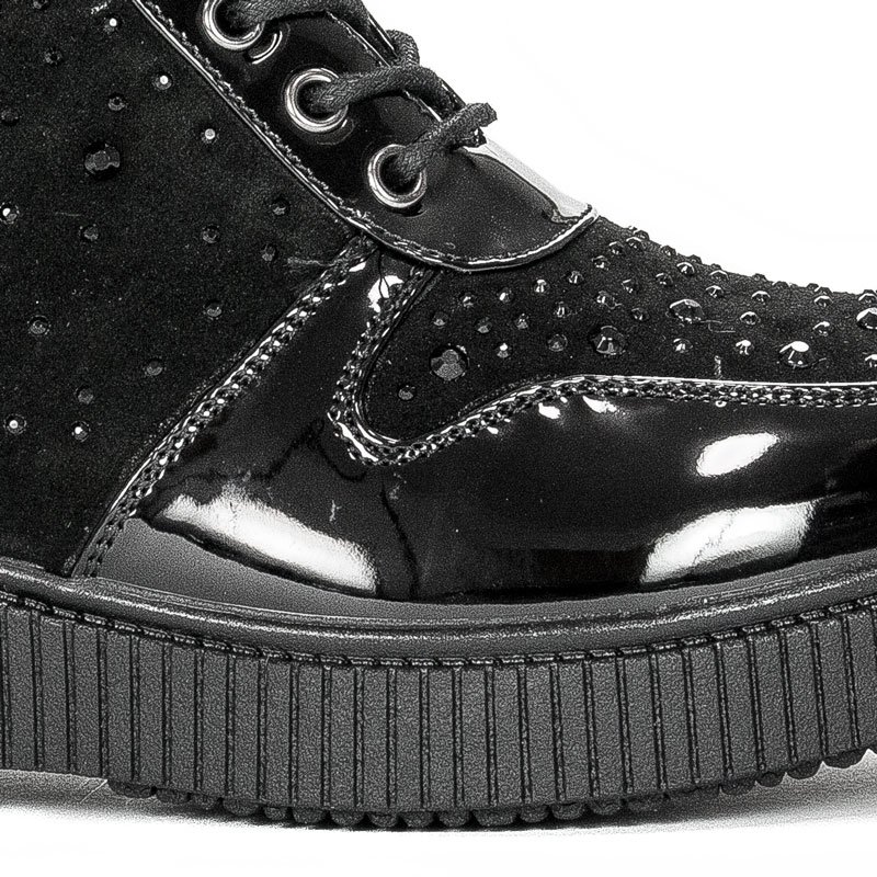 Botki Rieker 93312-00 Black ocieplane na platformie Czarne