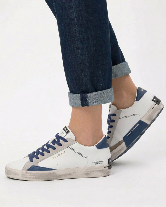 Crime London Skórzane Sneakersy Męskie Białe 19003PP8.10