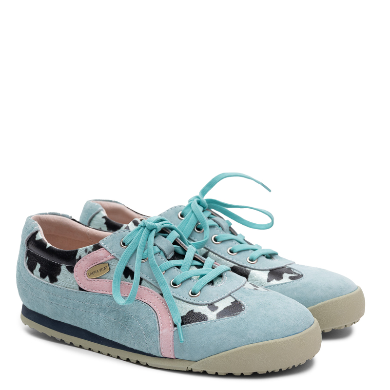 Laura Vita Tivanao Skórzane Sneakersy Zamszowe Wielokolorowe TIVANAO-01-CIEL