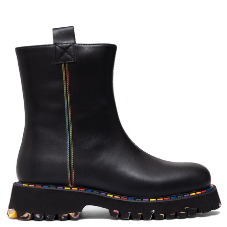 T. Sokolski Platform Ankle Boots Color-Accented Sole Black CH-Z25-84-BLK