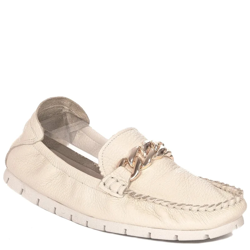 Venezia Women's moccasins shoes leather ecru