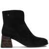 Maciejka Elegant Women's Suede Ankle Boots on a Patterned Block Heel Black  K7202-01/00-8