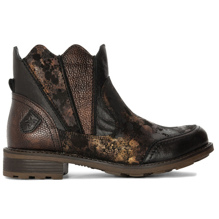 Maciejka Botki Damskie Skórzane Brązowe