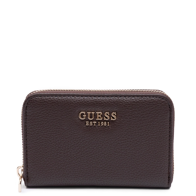 Guess Elegancki Zapinany Na Zamek Portfel Damski Brązowy SWBG9735140-BROWN
