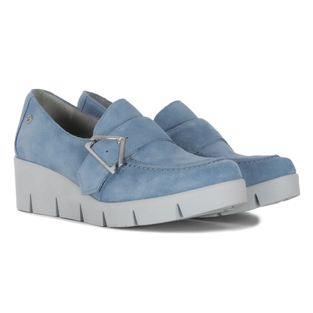 Maciejka Women's Leather Platform Shoes Blue