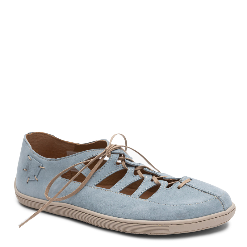 Maciejka Comfortable Openwork Women's Lace-up Suede Shoes Light Blue 06835-06/00-1