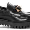 Guess półbuty damskie mokasyny skórzane Black