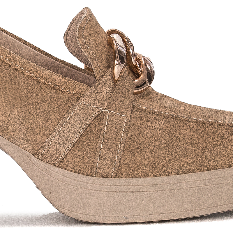 Pumps shoes for women Inofio leather Beige suede