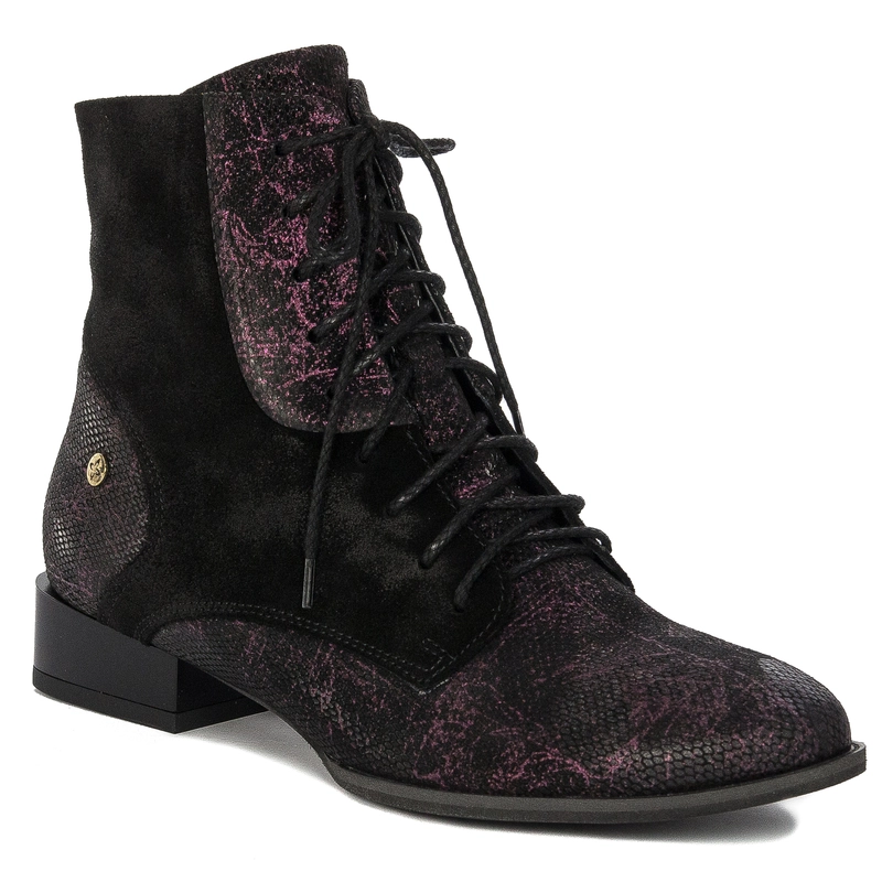 Maciejka 06193-01/00-7 Women's burgundy and black Leather Boots
