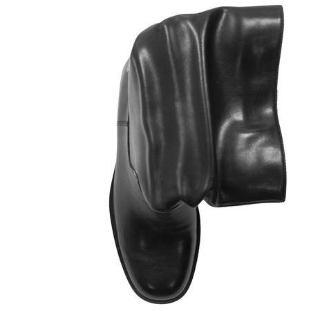 Maciejka Skórzane Marszczona Cholewka Botki Ukryty Koturn 6,5 cm Czarne K7211-01/00-8