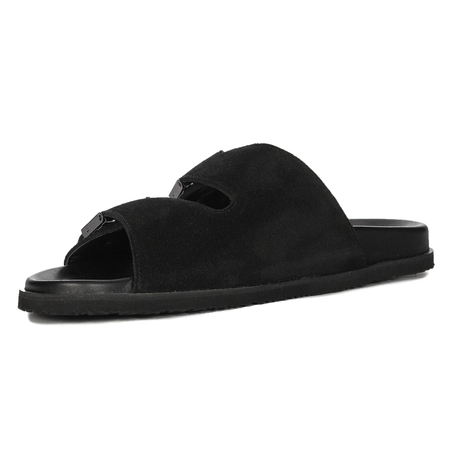Scholl Men's leather flip-flops Orlando Black