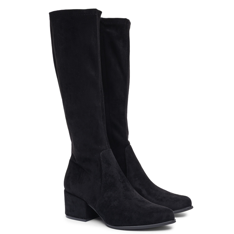 Sergio Leone Women's Textile High Heel Boots Black KZ-212-BLACK
