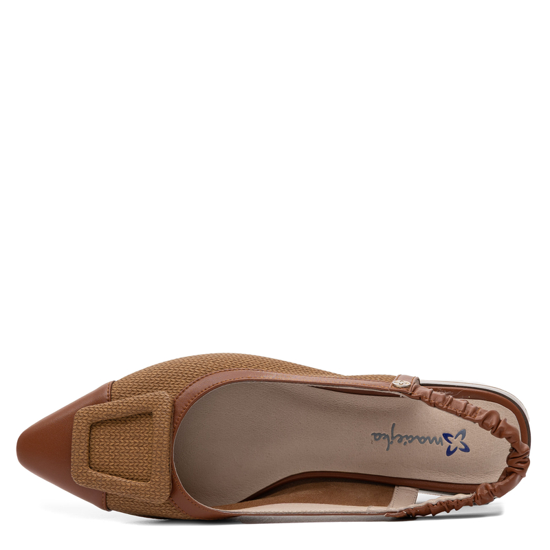 Maciejka Leather Slingback Low-Heel Pumps Brown K7466-29/00-1