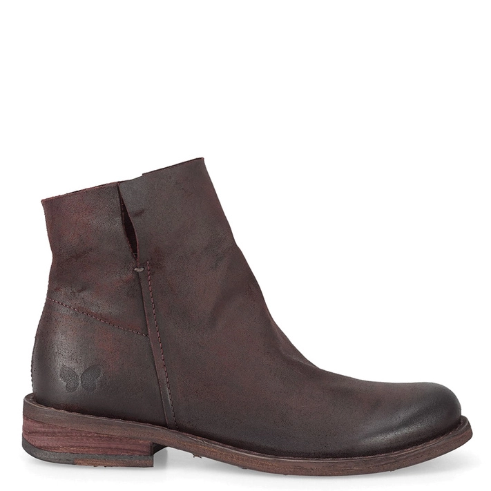 Felmini Women's Leather Burgundy Ankle Boots