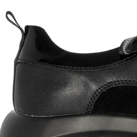 T.Sokolski Półbuty damskie sneakersy skórzane Black czarne