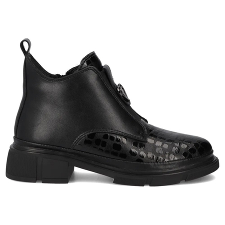 Filippo Leather Ankle Boots Insulated with Fleece Black DBT7430/25 BK