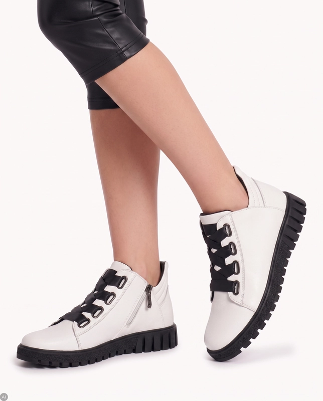 Filippo Women's white leather boots