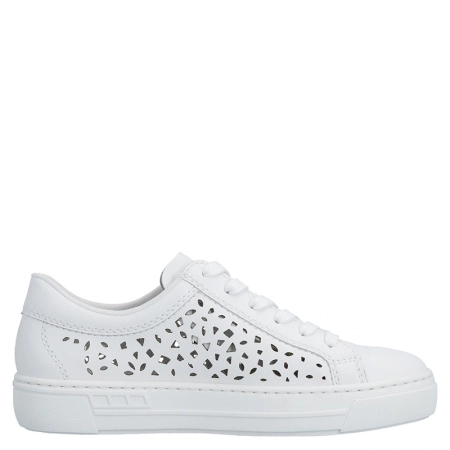 Rieker Breathable Cut-Out Women's Sneakers with Laces White L8831-80