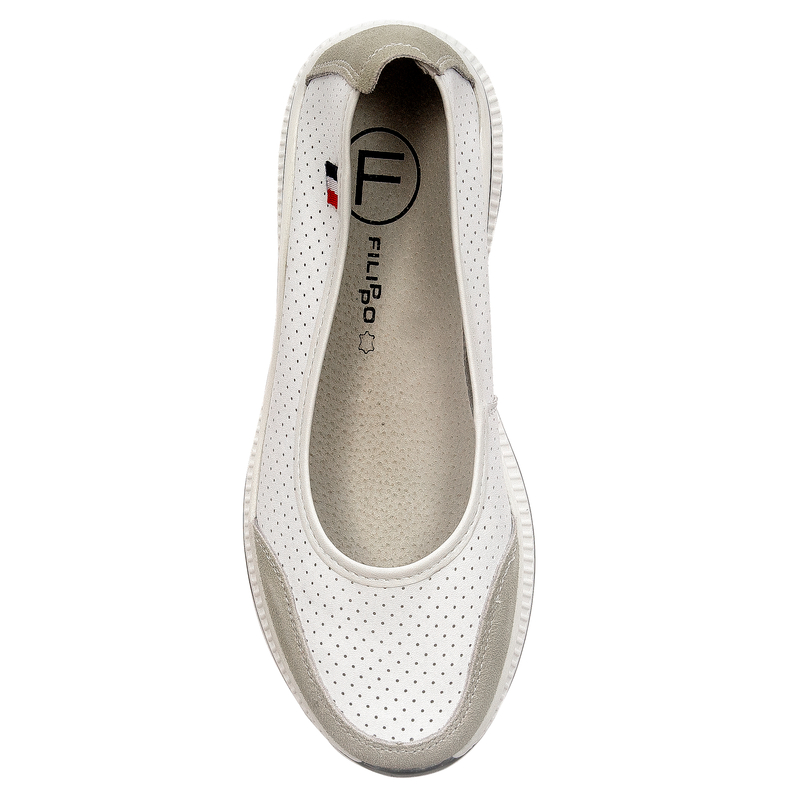 Filippo Women's White and Grey Low Shoes