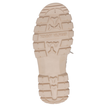 Tommy Hilfiger Lace-Up Women’s Boots Faux-Fur Collar Ankle Boots Side-Zip Beige T3A5-34043-BEIGE