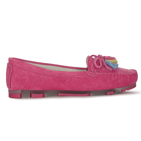 Filippo Women's Leather Moccasins Fuchsia