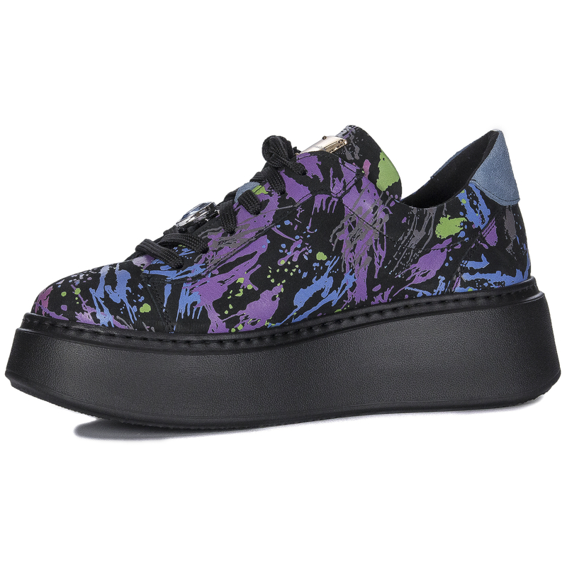 Maciejka Platformowe Półbuty Nubukowe Sneakersy Fioletowy 06191-05/00-8