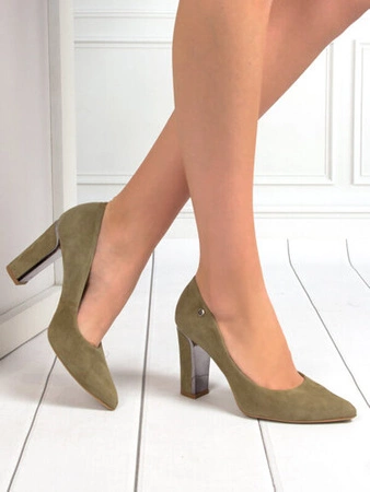 Maciejka Półbuty Damskie Na Obcasie Zielone