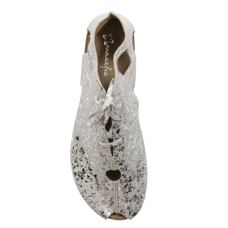 Maciejka Unique Cut-Out Leather Shoes Peep-Toe Silver 3426S-35/00-6
