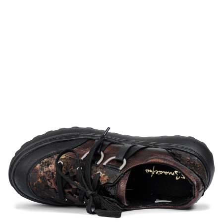 Maciejka Women's Chunky Platform Shoes Avant-Garde Details Metallic Bronze (06562-25/00-8)