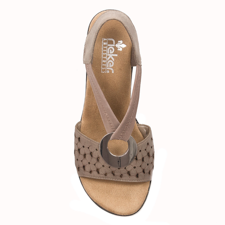 Rieker Seal Altgold Beige Sandals 64677-64