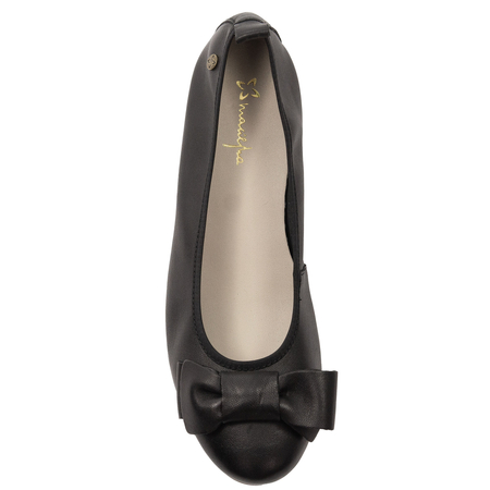 Maciejka Classic Leather Ballerinas With Bow Black P6802-01/00-0
